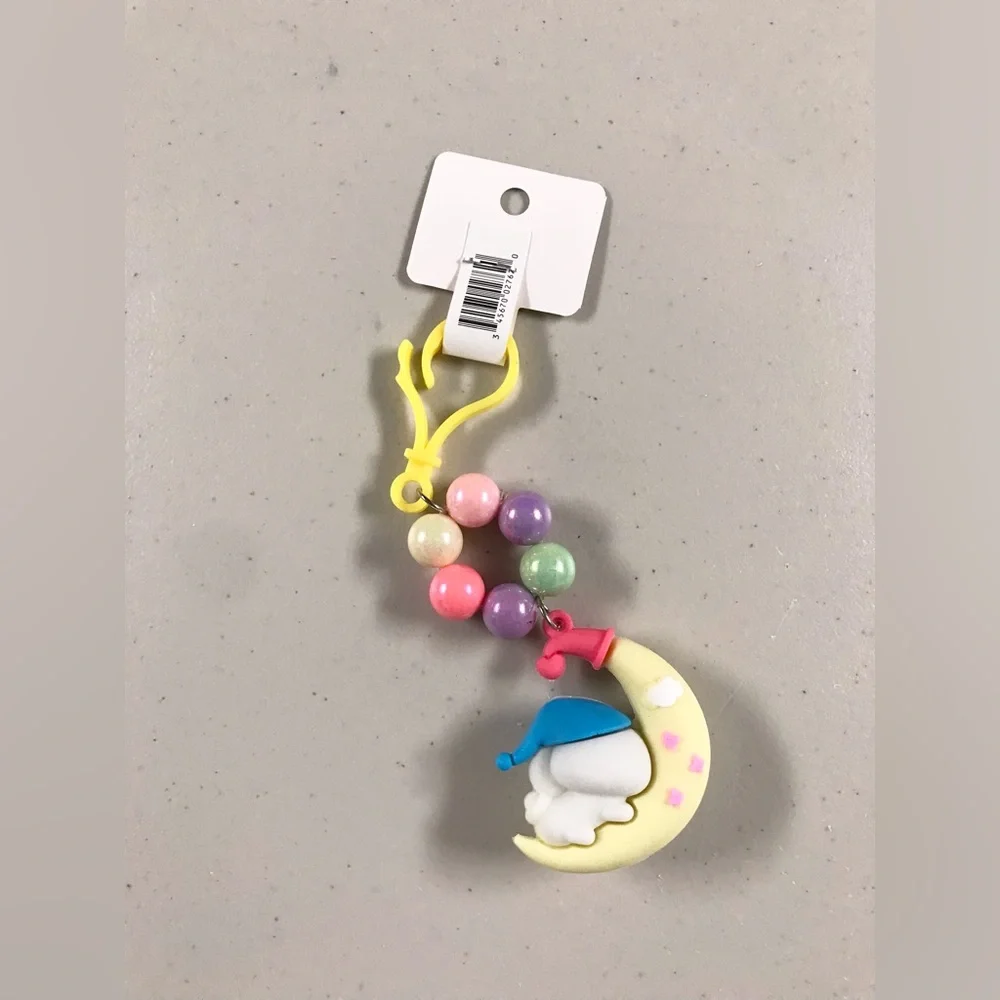 Kids Moon and Stars Keychain - Sleepy Cinnamoroll Crescent Moon Keychain
